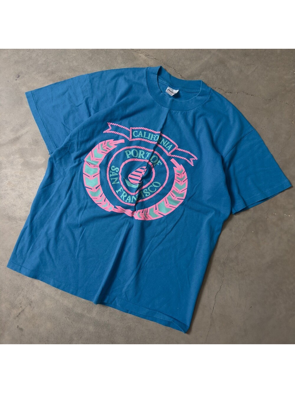 Vintage Stedman Graphic T-Shirt Men L Blue San Francisco 90s